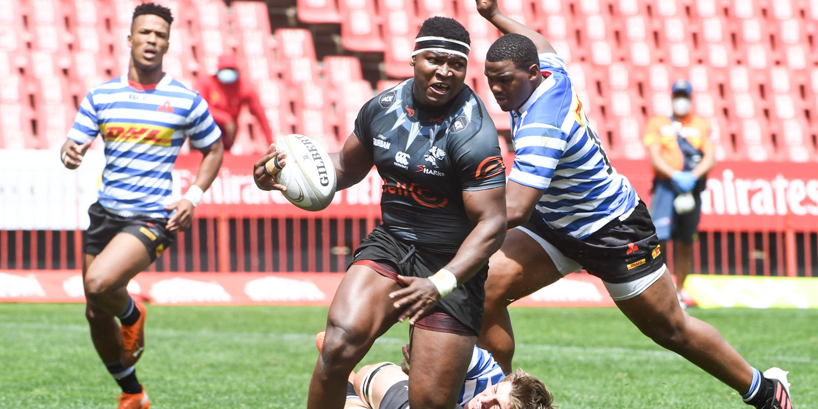Ntuthuko Mchunu on the charge for the Cell C Sharks