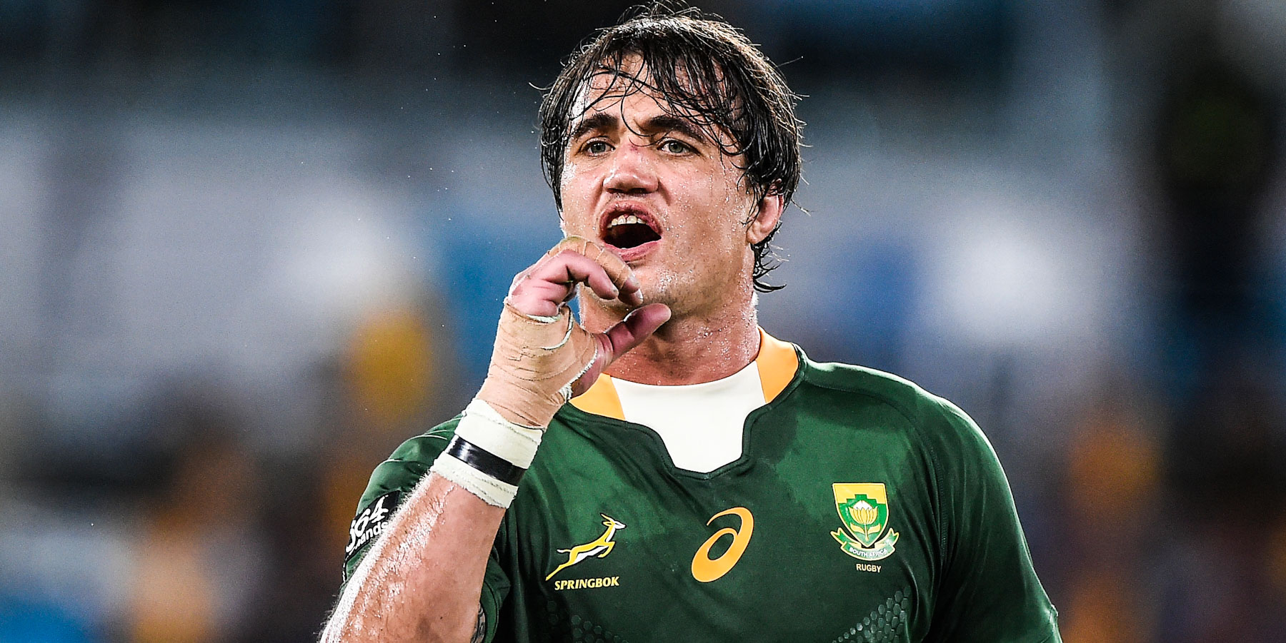 Franco Mostert takes over at lock from Lood de Jager for his 50th Test cap.