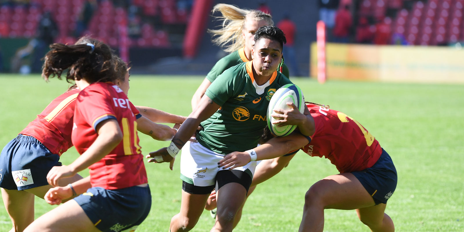 Zenay Jordaan in action against Spain in Johannesburg.