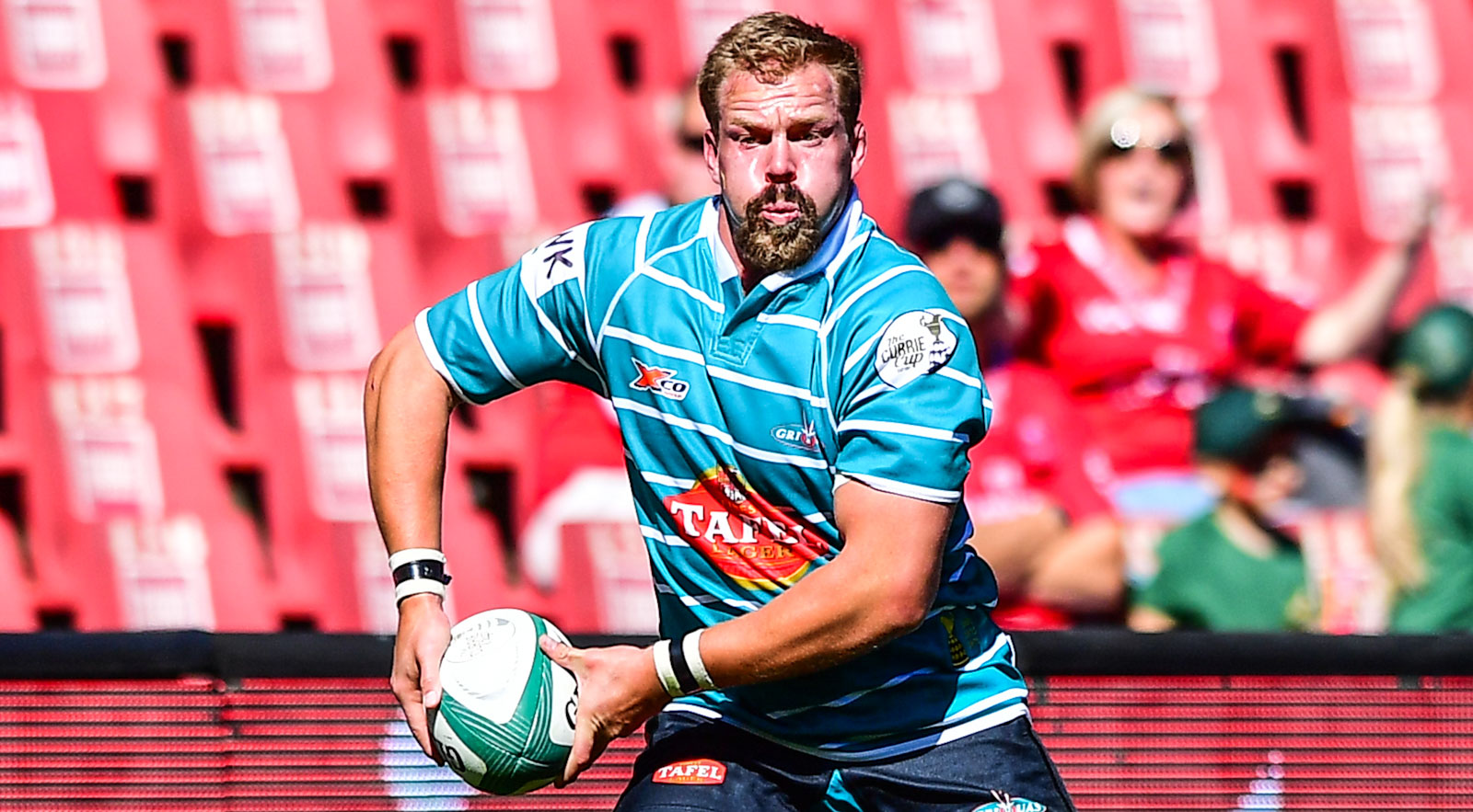 AJ le Roux in action for Tafel Lager Griquas last year.