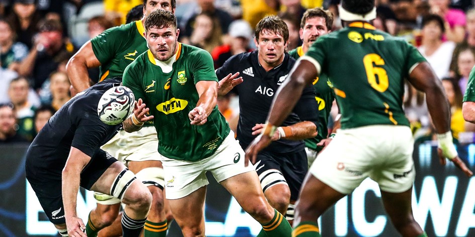 Action between All Blacks and Springbok. Photo Courtesy/SA Rugby