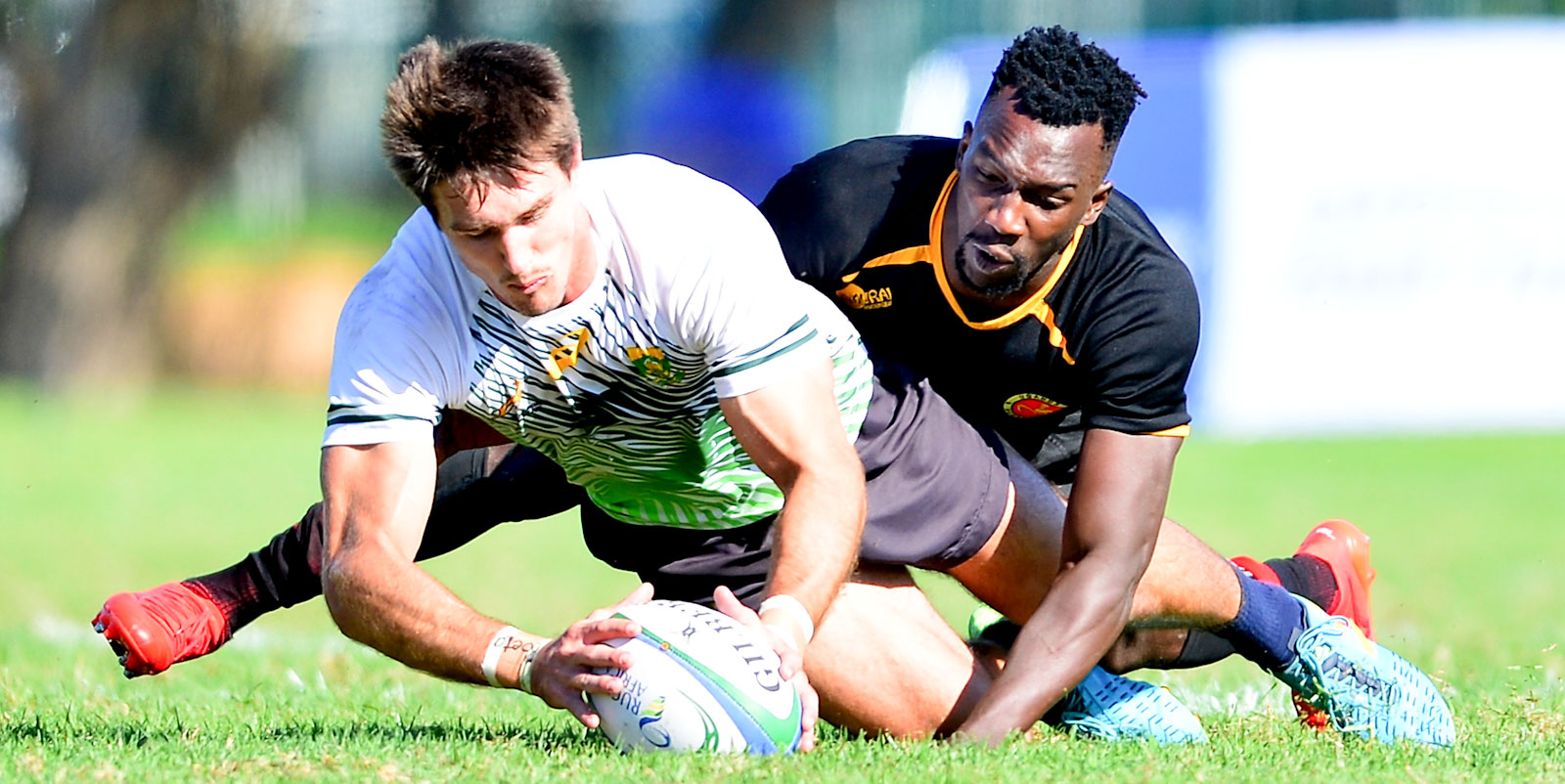 Impi Visser dotting down against Uganda.