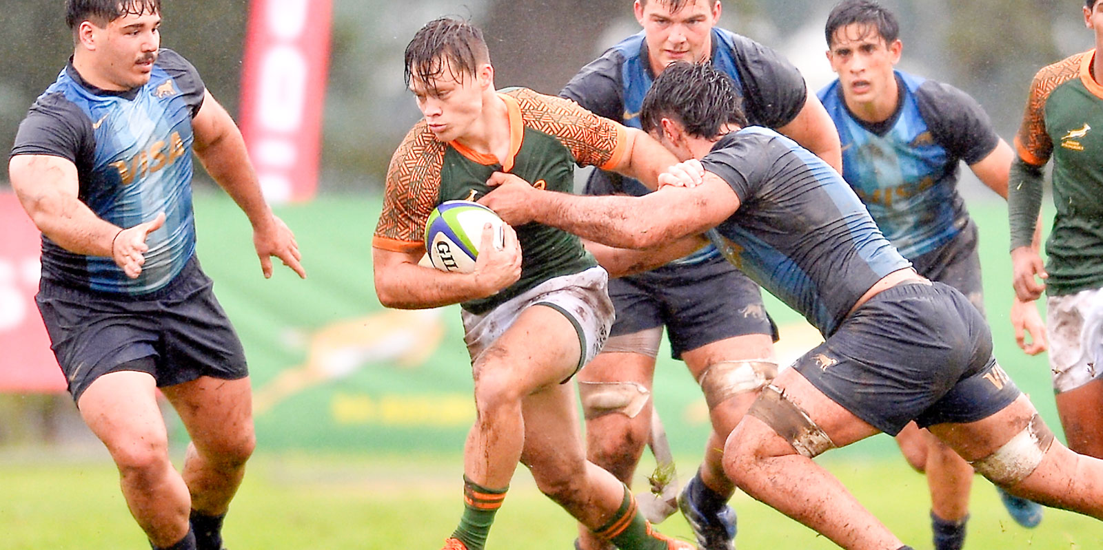 Quan Horn on attack against Argentina in Stellenbosch.