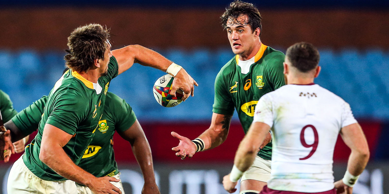Franco Mostert had a typically busy outing in the Boks' first Test since winning the Rugby World Cup.