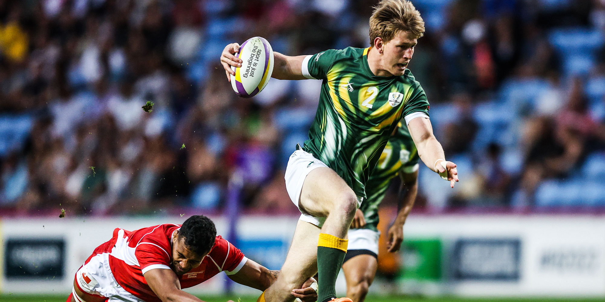 Christie Grobbelaar scored two first-half tries against Tonga.