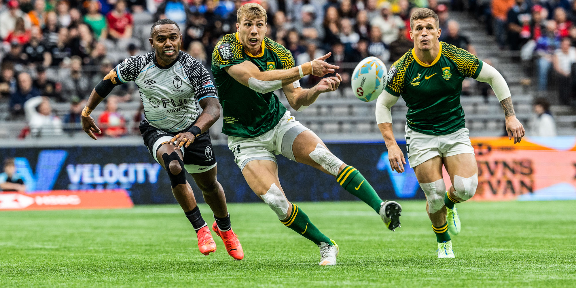 Zander Reynders in action against Fiji in Vancouver.