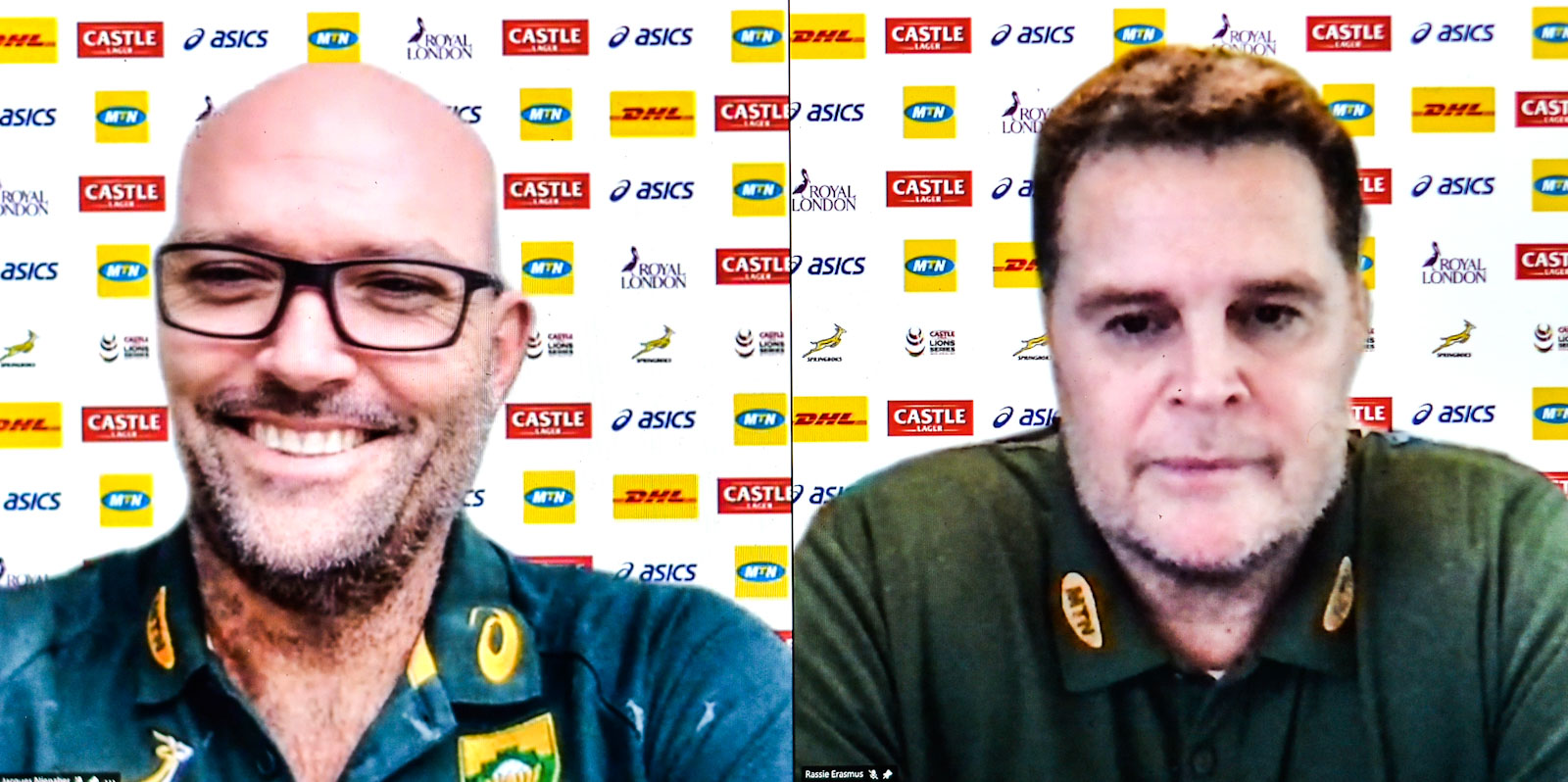 Virtual media briefing with Jacques Nienaber and Rassie Erasmus.