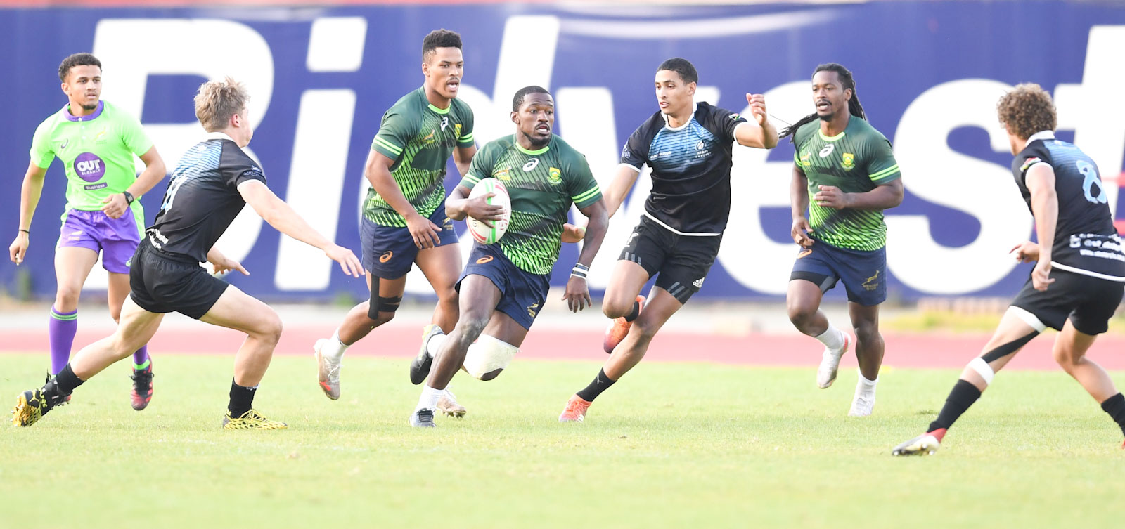 Mfundo Ndhlovu on the run in a training match against SA All Stars Academy last year.