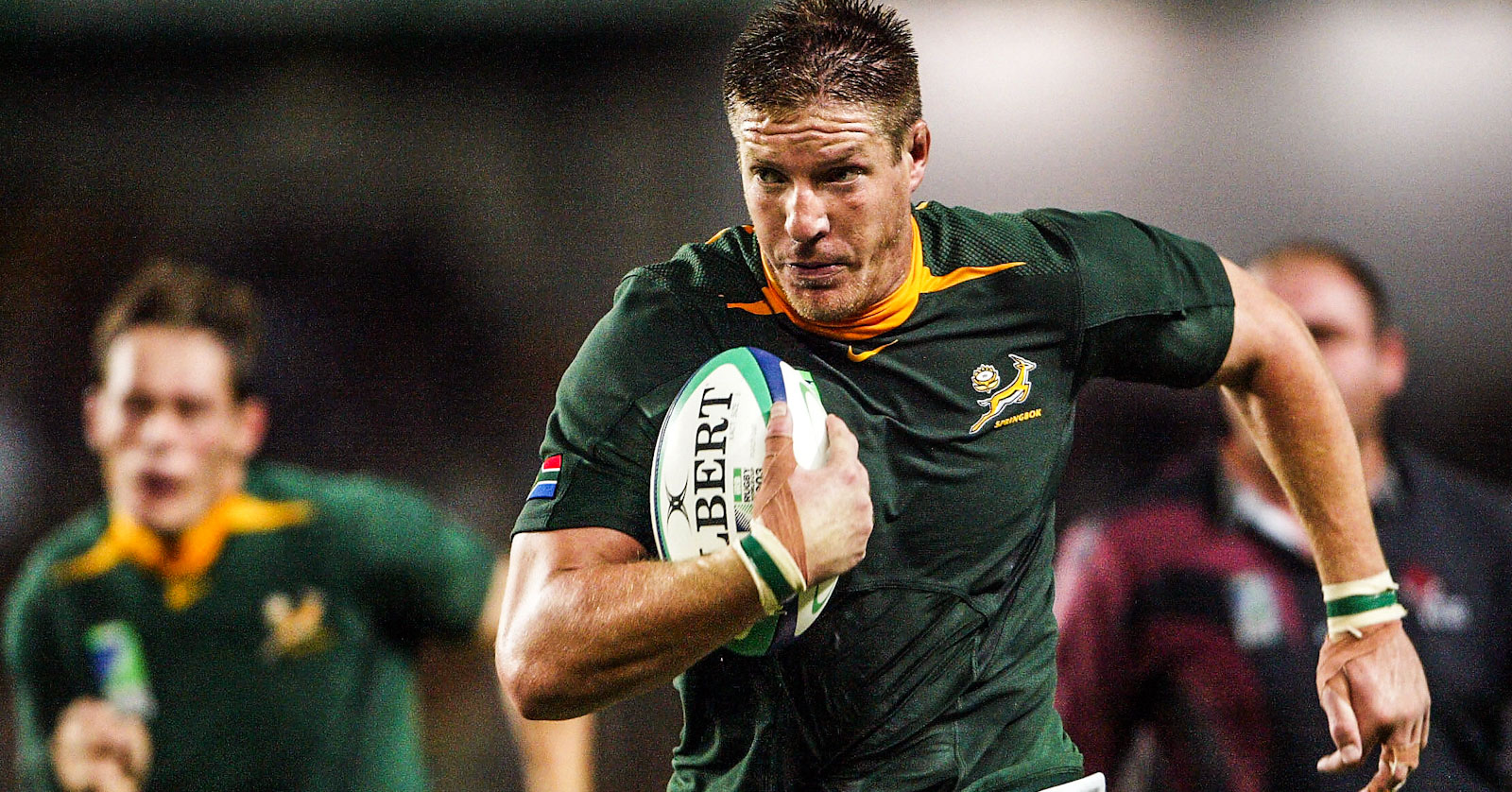 Bakkies Botha charging forward.